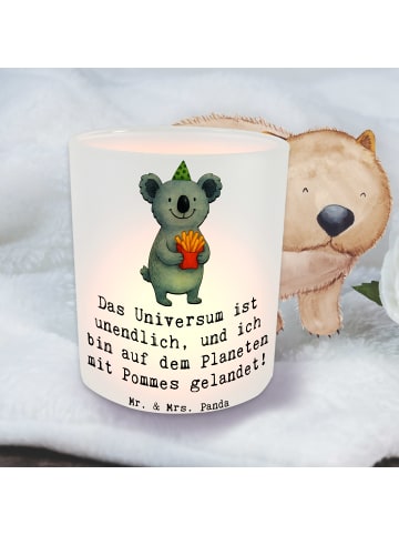 Mr. & Mrs. Panda Windlicht Koala Pommes mit Spruch in Transparent