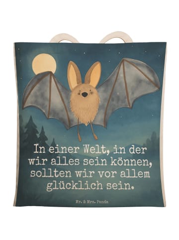 Mr. & Mrs. Panda Schultertasche Fledermaus Flügel Design mit Spruch in Weiß
