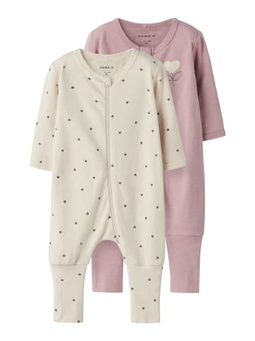 name it 2er Pack Schlafstrampler NBFNIGHTSUIT HEART in summer sand