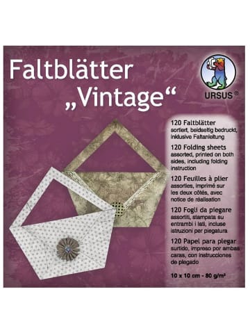 Buntpapierfabrik Ludwig Bähr Faltblätter Vintage 80g/qm 10x10cm Packung mit 120 Blatt 10 Motive