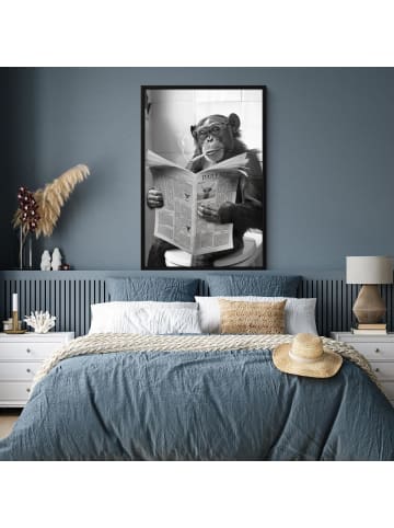 MuchoWow Poster mit Leiste Zeitung Affe