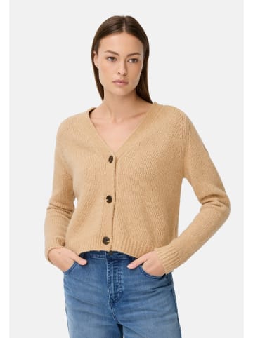 Camel Active Strickjacke mit Raglanärmeln und Knopfverschluss in Karamell