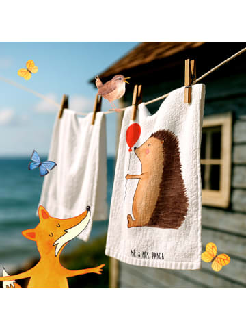 Mr. & Mrs. Panda Handtuch Igel Luftballon ohne Spruch in Weiß