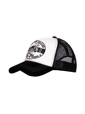 King Kerosin King Kerosin KING KEROSIN Trucker Cap mit Schirm in Samt-Optik und Stickereien Boston Eagles in schwarz