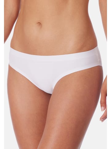 Schiesser Slip Invisible Cotton in Weiß / dunkelblau