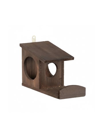 relaxdays Eichhörnchen Futterhaus in Dunkelbraun - (B)14x (H)17,5 x (T)25 cm