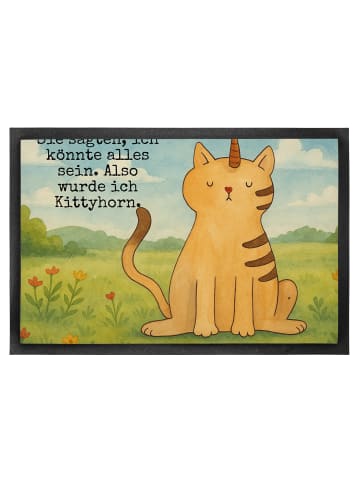 Mr. & Mrs. Panda fußmatte Einhorn Katze Design mit Spruch in Weiß