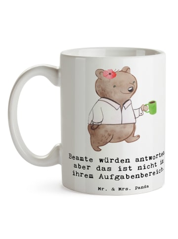 Mr. & Mrs. Panda Tasse Beamtin Humor mit Spruch in Weiß