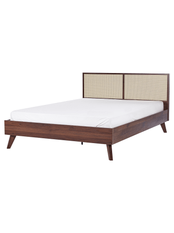 Beliani Doppelbett MONPAZIER in Braun - (W) 167 x (H) 99 x (L) 209 cm