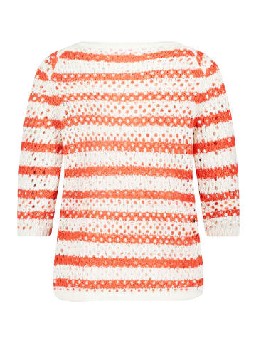 Betty Barclay Lochstrick-Pullover mit Ringel in Patch White/Red