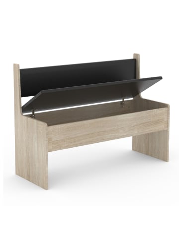 VCM Holz Eckbank Sitzbank Bank Truhe Esal Breite 110cm in Sonoma-Eiche