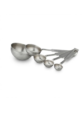 relaxdays 8-tlg. Messbecher und Messlöffel Set in Silber