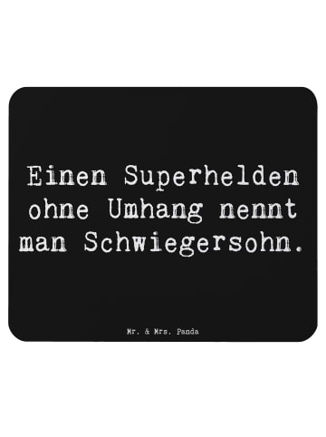 Mr. & Mrs. Panda Mauspad Held Schwiegersohn mit Spruch in Schwarz