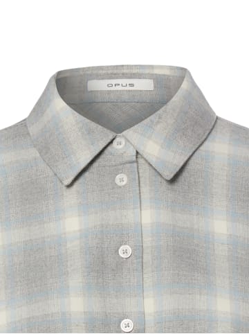 OPUS Flanellbluse Flakaro in hellgrau hellblau