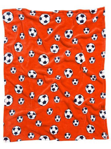 Playshoes Fleece-Decke Fußball in Orange