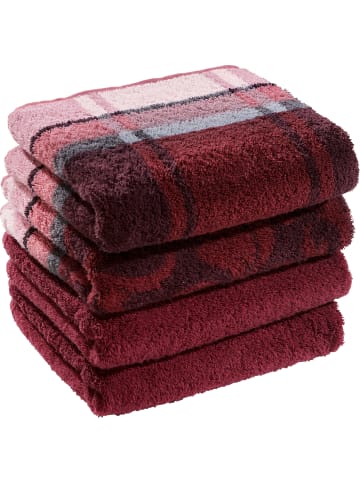 Erwin Müller Jacquard Handtuch 4er-Pack Ludwigsburg in weinrot