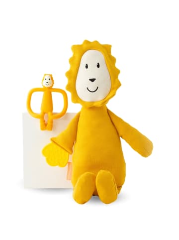 MATCHSTICK MONKEY Geschenkset – Beißring & Plüschtier mit Beißapplikation