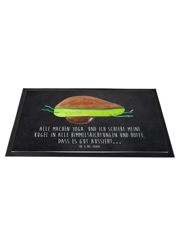 Mr. & Mrs. Panda Fußmatte Avocado Yoga mit Spruch in Kreidetafel