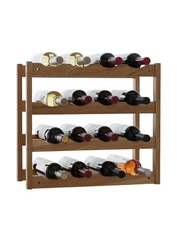 relaxdays Weinregal in Natur - (B)42 x (H)38 x (T)21 cm