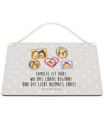 Mr. & Mrs. Panda Deko Schild Igel Familie mit Spruch in Grau Pastell