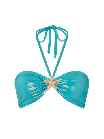 Moda Minx Bikinioberteil Starfish Bandeau Halter Top in Blue Shimmer