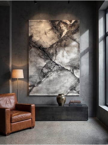 KADIMA DESIGN Kurzflorteppich Abstrakt pflegeleicht Wohnzimmer Schlafzimmer Flur in Grau