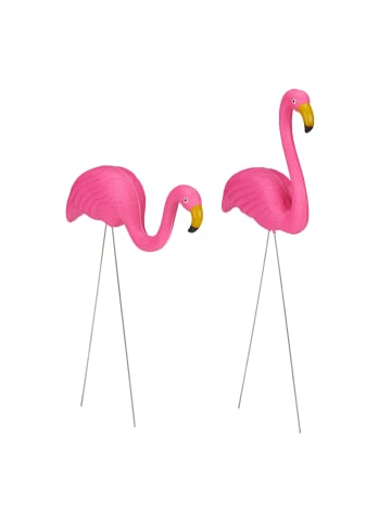 relaxdays 4x Flamingo Figur in Pink