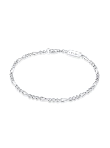 KUZZOI Armband 925 Sterling Silber Figaro in Silber