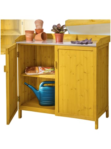 tectake Pflanztisch Vita 98 x 48 x 95 cm, braun