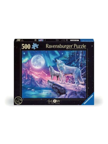 Ravensburger Puzzle 500 Teile Erwachsenenpuzzle 500 Teile - Wolf im Nordlicht Ab 12 Jahre in bunt