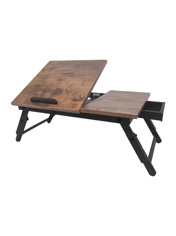 relaxdays Laptoptisch "Industrial" in Dunkelbraun/ Schwarz