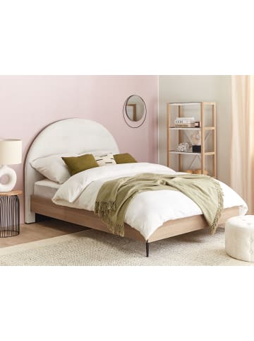 Beliani Doppelbett MILLAY in Weiß/Schwarz/Braun - (W) 156 x (H) 130 x (L) 211 cm