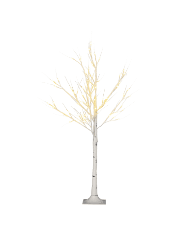 HOMCOM Kunstbirke-22L x 22B x 180H cm-Weiß