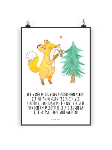 Mr. & Mrs. Panda Bild Fuchs  Weihnachtsbaum mit Spruch in Weiß