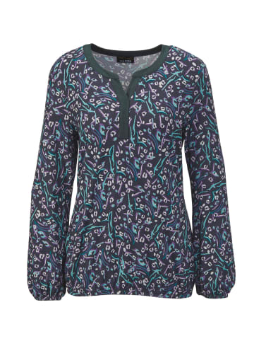 GOLDNER Shirt Trageangenehmes Shirt mit individuellem Druck in taubenblau / gemustert