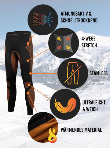 Polar Husky 1x Lange Thermounterhose Unisex Anatomic Functional Wear in Orange