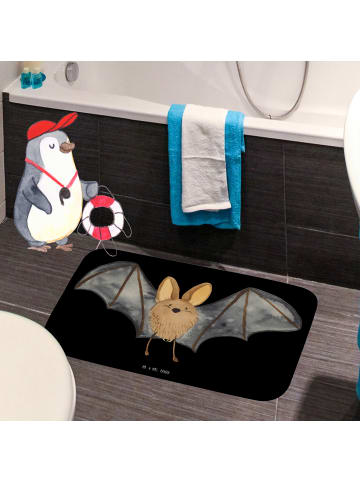 Mr. & Mrs. Panda Badteppich Fledermaus Flügel ohne Spruch in Schwarz