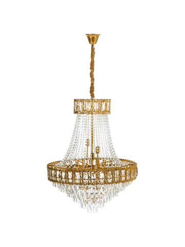 Beliani Kronleuchter MEKI in Gold/Transparent - (W) 70 x (H) 150 x (L) 70 cm