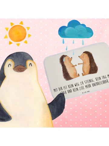 Mr. & Mrs. Panda duschmatten Igel Liebe mit Spruch in Weiß