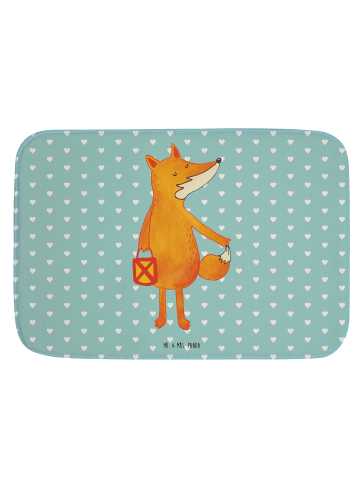 Mr. & Mrs. Panda Badteppich Fuchs Laterne ohne Spruch in Türkis Pastell