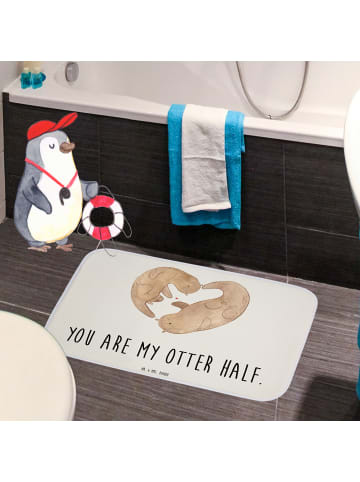 Mr. & Mrs. Panda Duschvorleger Otter Herz mit Spruch in Weiß