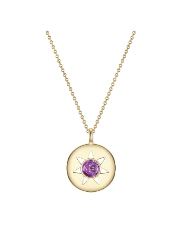 Glanzstücke München Halskette Sonne Sterling Silber Amethyst in gelbgold