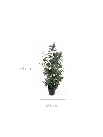 Present Time Künstlicher Eukalyptus im Topf EDEN in Grün, 78 cm