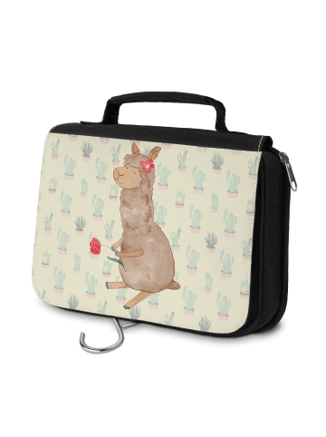 Mr. & Mrs. Panda Duschbeutel Alpaka Blume ohne Spruch in Kaktus Grün