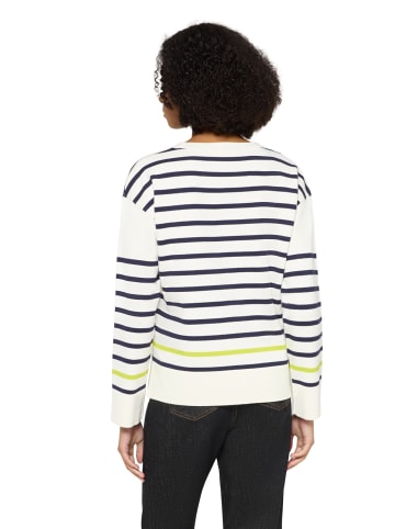 CARTOON Strickpullover mit Rundhalsausschnitt in Blau/Weiß