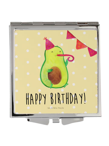 Mr. & Mrs. Panda Klappspiegel Avocado Geburtstag mit Spruch in Gelb Pastell
