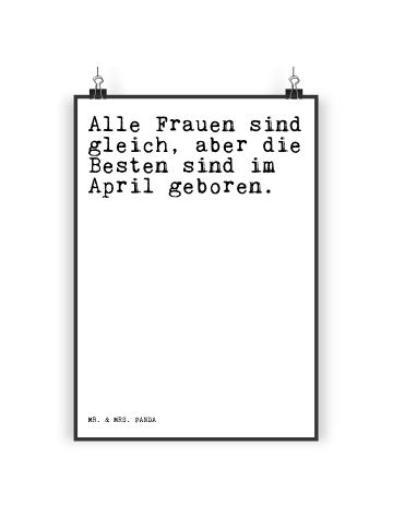 Mr. & Mrs. Panda Poster Sprüche Alle Frauen sind gleich,... mit ... in Weiß