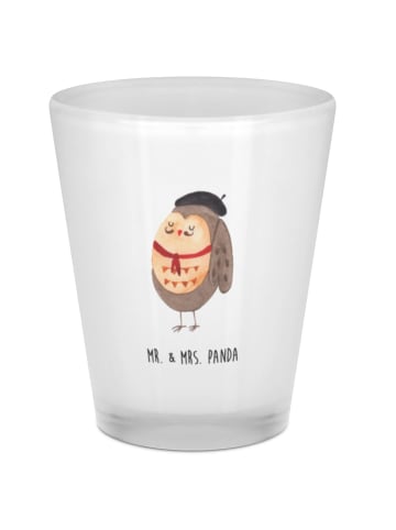 Mr. & Mrs. Panda Schnapsglas Eule Frankreich ohne Spruch in Transparent