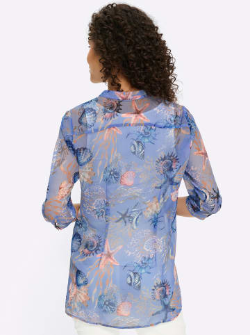 Heine Chiffonbluse in eisblau-sand-bedruckt