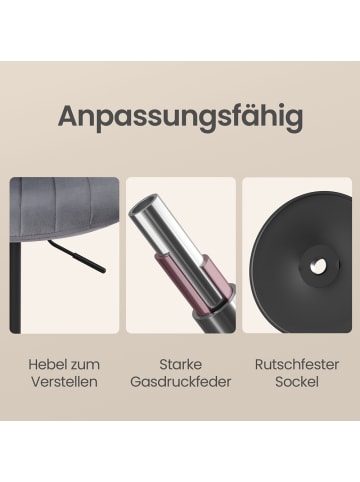 VASAGLE 4er-Set:Barhocker Tyra in Grau - (B)43 x (H)(88-108) x (T)46.5 cm